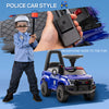 Kids Ride On Sliding Car with Hidden Under Seat Storage, Ride On Police Car for Toddler with Megaphone, Anti Dumping Device, Removable Backrest, Foot-to-Floor Design, Aged 18-60 Months, Blue