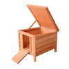 Small Wooden Rabbit Hutch Bunny Cage Guinea Pig House Dog Cage with Openable & Waterproof Roof, Natural