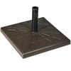 42lbs Resin Patio Umbrella Base, 20" Square Outdoor Umbrella Stand Holder for Poles of Î¦1.26", Î¦1.5", and Î¦1.9", Brown