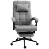 Ergonomic Chair Swivel Chair Executive Adjustable Recliner Desk Chair W/ Retractable Footrest Headrest Lumbar, Light Grey