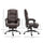 High Back Massage Office Desk Chair with 6-Point Vibrating Pillow, Computer Recliner Chair with Adjustable Lumbar Support, Brown