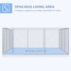 Silver Outdoor Dog Kennel Galvanized Chain Link Fence Heavy Duty Pet Run House Chicken Coop with Secure Lock Mesh Sidewalls for Backyard, Silver