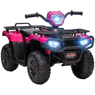12V Electric Toy Car with Forward Backward Function, Music, LED Headlights, for Ages 3-5 Years, Pink