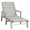 Outdoor Lounge Chair, Aluminum Recliners Tanning Chair with 5-Level Adjustable Backrest, Slatted HDPE Seat and Backrest Perfect for Outdoor Use, Light Gray