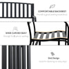 Patio Glider Bench Outdoor Swing Rocking Chair Loveseat with Power Coated Sturdy Steel Frame, Black