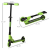 Folding Kids Push Kick Scooter w/ Adjustable Handlebar Brake System, Green