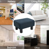 16" Cube Modern Linen Fabric Pouf Footrest Ottoman - Dark Blue