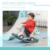 2 in 1 Rocking Horse & Sliding Car for Indoor & Outdoor Use, Grey and Green