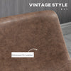 Counter Height Bar Stools Set of 2, Vintage PU Leather Barstools with Footrest for Dining Room, Home Bar, Kitchen, Brown