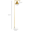Floor Lamps for Living Room, Modern Standing Lamp with Adjustable Head, 13.75"x10.25"x60.25", Gold