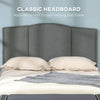 Upholstered Nailhead Trim Headboard, Home Bedroom Decoration for Full and Queen-Sized Beds, Grey