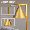 Floor Lamps for Living Room, Modern Standing Lamp with Adjustable Head, 13.75"x10.25"x60.25", Gold