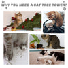 40" Modern Cat Tree 5 Level Revolving Steps Kitten Scratcher Stairs Climbing Tower Activity Center Rest Post Plush Perch Pet Furniture