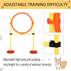 3PCs Portable Pet Agility Training Equipment for Dogs w/ Adjustable Weave Pole, Jumping Ring, Adjustable High Jump