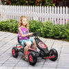 Kids Pedal Go Kart, Outdoor Ride on Toys with Ergonomic Adjustable Seat, Anti-slip Rubber Wheels Suspension System, Safety Hand Brake, Gift for Boys Girls, Ages 5-12 Years, Red