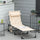Folding Chaise Lounge Chair, Outdoor Padded Reclining Chair with 5-position Adjustable Backrest, Pillow and Pocket for Patio, Beach, Beige