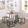 5 Piece Dining Table Set, Square Kitchen Table Set With Stools for Small Space, Breakfast Nook, Natural Wood