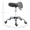 Ergonomic Rolling Saddle Stool PU Leather Hydraulic Spa Stool Height Adjustable Swivel Drafting Medical Salon Chair, Grey