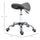 Ergonomic Rolling Saddle Stool PU Leather Hydraulic Spa Stool Height Adjustable Swivel Drafting Medical Salon Chair, Grey
