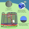 Red 7FT Kids Trampoline, Durable Bouncer Spring Gym Toy Indoor/Outdoor with Safety Net Enclosure, Fun Exercise Activity