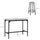 5-Piece Bar Table and Chairs Set, Industrial Space Saving Dining Table and 4 Round Bar Stools with Metal Frame for Pub, Dining Room, Gray