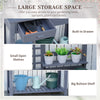 Potting Bench Table, Garden Work Bench, Outdoor Wooden Workstation with Tiers of Shelves and Drawer for Patio, Courtyards, Balcony, Grey