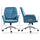 Desk Chair, Executive Office Chair with Thick Padding, Ergonomic Chair with High-End Gas Lift, Sturdy Base and Velvet-Feel Fabric, Blue