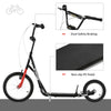 Teens Youth Scooter Ride On Toy with Adjustable Handlebar, Dual Brakes, and Inflatable Wheels For Kids 5+ - Black