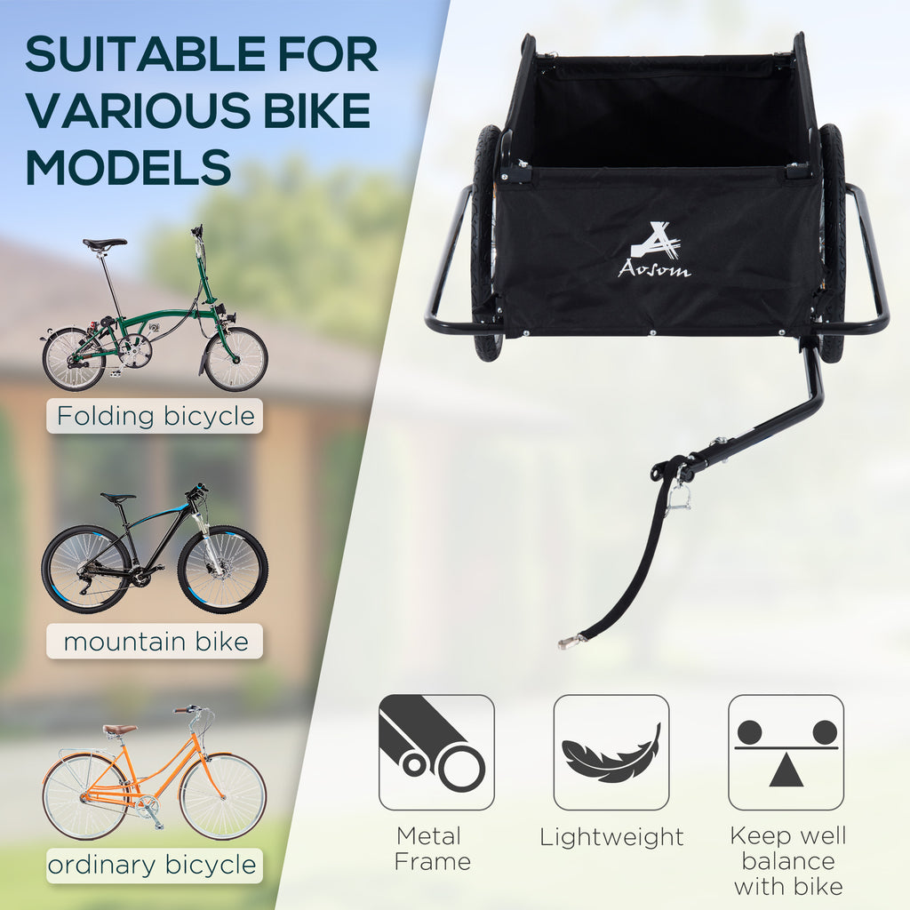Red Bicycle Cargo Trailer, Two-Wheel Bike Luggage Wagon Trailer with Removable Cover, Wheel 20"