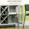 Modern Sideboard Buffet with Wine Rack, Buffet Cabinet with 2 Door Cabinet, 2 Open Shelves and Countertop for Dining Room, Buffet Table, Grey