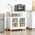 Kitchen Sideboard, Storage Buffet Cabinet with Open Shelf, Glass Door Cabinet and Adjustable Shelf for Living Room, White