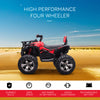 12V Kids Recharging Ride-on Electric ATV Quad w/ Realistic Headlights Wide Wheel, Red
