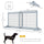 72" W x 27.25" H Extra Wide Freestanding Pet Gate with Adjustable Length Dog, Cat, Barrier for House, Doorway, Hallway, Blue-grey