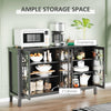 Modern Sideboard with Storage, Console Table, Buffet Cabinet with Glass Doors for Living Room, Espresso
