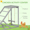Wooden Chicken Toys for Coop with Swing, Chicken Activity Center with Multiple Roosting Perches or Ladder, Platform for Resting