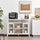 Retro Sideboard Buffet Cabinet with Storage Shelves, 2 Framed Glass Doors and Anti-Topple, White