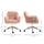 Vanity Chair, Faux Fur Desk Chair with Adjustable Height and Wheels for Makeup Room, Swivel Chair, Pink