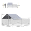 Large Metal Chicken Coop, Walk-in Chicken Runs for Yard with Water-resistant and Anti-UV Cover, Poultry Cage Outdoor for Ducks, Rabbits, Pet Enclosure for Backyard, 13.1' x 9.8' x 6.4'