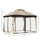 10' x 12' Outdoor Gazebo, Patio Gazebo Canopy Shelter w/ Double Vented Roof, Zippered Mesh Sidewalls, Solid Steel Frame, Beige