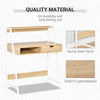 Computer Desk for Small Spaces, Study Writing Desk, Small Corner Desk with Drawer and Storage Shelves, Space Saving & Easy Assemble, Natural
