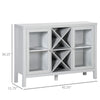 Modern Sideboard Buffet with Wine Rack, Buffet Cabinet with 2 Door Cabinet, 2 Open Shelves and Countertop for Dining Room, Buffet Table, Grey