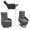 Power Lift Assist Recliner Chair for Elderly with Remote Control, Linen Fabric Upholstery Grey
