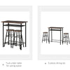 3 Piece Counter Height Bar Table and Chairs Set, Space Saving Dining Table with 2 Matching Stools, Brown/Black