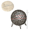 Wicker Cat Bed Elevated Rattan Kitten Basket Pet Den. House Cozy Cave with Soft Cushion Golden Maroon