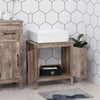 Under Sink Bathroom Floor Storage Cabinet with Double Door Space Saver Organizer Reclaimed Barnwood