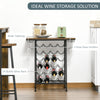 24-Bottle Industrial Modern Wine Rack Table, Freestanding 6 Tier Wine Bottle Organizer with Glass Stemware Holder, Natural/Black
