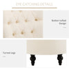 Retro High Back Armless Royal Accent Chair Fabric Upholstered Tufted Seat for Living Room, Dining Room and Bedroom, Cream White