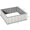 3x3ft Metal Raised Garden Bed, Steel Planter Box, No Bottom w/ A Pairs of Glove for Backyard, Patio to Grow Vegetables, Herbs, White