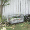 Galvanized Raised Garden Bed with Mini Greenhouse Cover, Outdoor Metal Planter Box with 2 Roll-Up Windows for Growing Flowers, Fruits, Vegetables, and Herbs, 73" x 38" x 36", Clear