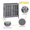 Multifunctional Bathroom Cabinet Storage Organizer Tower with Door and Shelf  Grey